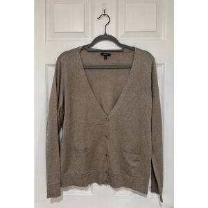 APT. 9 Taupe Cardigan with Silver Shimmer button front Petite XL PXL